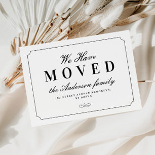 elegantes Retro-Look Rahmen neue Adresse bewegt Postkarte