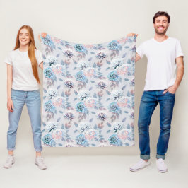 Elegantes Retro-Muster mit Blumen. Fleecedecke
