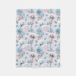 Elegantes Retro-Muster mit Blumen. Fleecedecke
