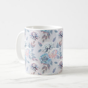 Elegantes Retro-Muster mit Blumen. Kaffeetasse