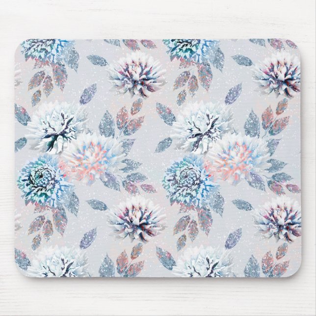 Elegantes Retro-Muster mit Blumen. Mousepad (Vorne)