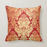 Elegantes Retro rotes Golddamast-Luxusmuster