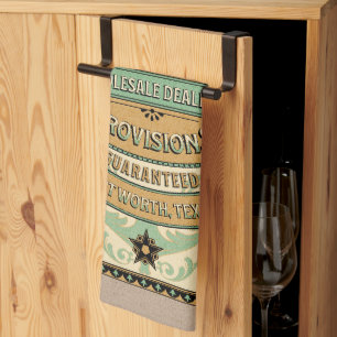 Elegantes Retro Rustikale Bauerngüter Texas Geschirrtuch