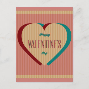 Elegantes Retro-Style Happy Valentines Day Design Feiertagspostkarte