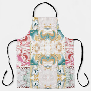 Elegantes Retro-Teal- und Rosa-Marmor-Fluid-Art-Mo Schürze