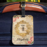 Elegantes Retro Vintages Blumendekoupage Gepäckanhänger<br><div class="desc">Eine elegante Vintage ephemera Bienenkönigin Design. Dieses hübsche Retro-Dcoupage Gepäckanhänger hat einen weichen Vintagen Look und macht ein großartiges Geschenk. Entworfen für Sie von BlackBerry Boulevard.</div>
