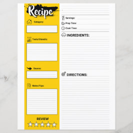 Elegantes Rezeptpapierblatt (vollständig ausfüllba