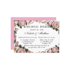 Elegantes Rokoko Peonies Probe Dinner Einladung