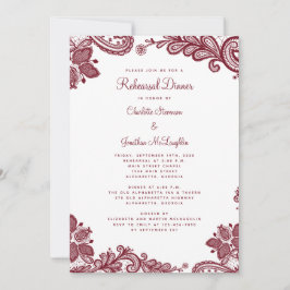 Elegantes romantisches Abendessen am Hochzeitstag Einladung