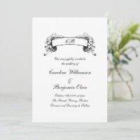 Elegantes romantisches Banner Schwarz/Weiß Hochzei