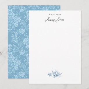 Elegantes romantisches Chic florales Damast-Pastel Mitteilungskarte