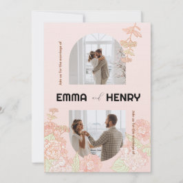 Elegantes romantisches Foto Hochzeit Einladung