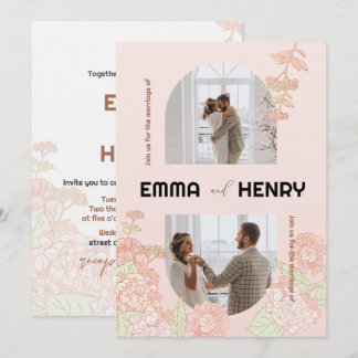 Elegantes romantisches Foto Hochzeit Einladung