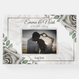 Elegantes romantisches Foto mit rustikalen Rosen Gästebuch