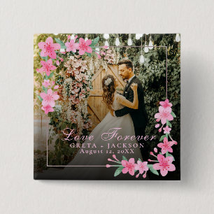 Elegantes romantisches Foto zum Valentinstag Button