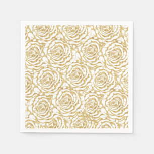 Elegantes, romantisches Goldmuster-Rose Serviette