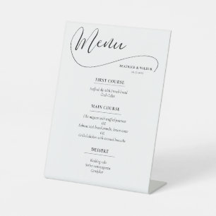 Elegantes romantisches Hochzeitsmenü Sockelschild