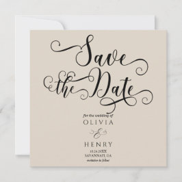 Elegantes Romantisches Kalligraphieskript Save The Date