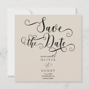 Elegantes Romantisches Kalligraphieskript Save The Date