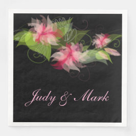 Elegantes Romantisches rosa Blume Papier Napkins Serviette