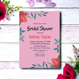 Elegantes Romantisches Rosa Brautparty Einladung