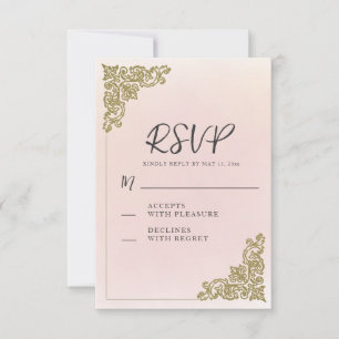Elegantes Romantisches Rosa Gold RSVP Karte