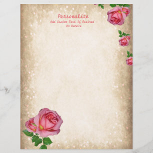 Elegantes Romantisches Rote Rose Writing Paper