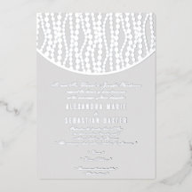 Elegantes Romantisches Script Gray Pearls Wedding 