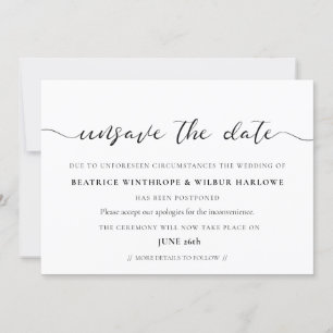 Elegantes Romantisches Unspeichern des Datums Hoch Einladung