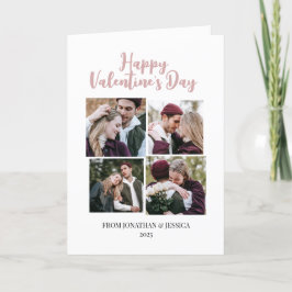 Elegantes Romantisches Valentinstag Paar 4 Foto Feiertagskarte