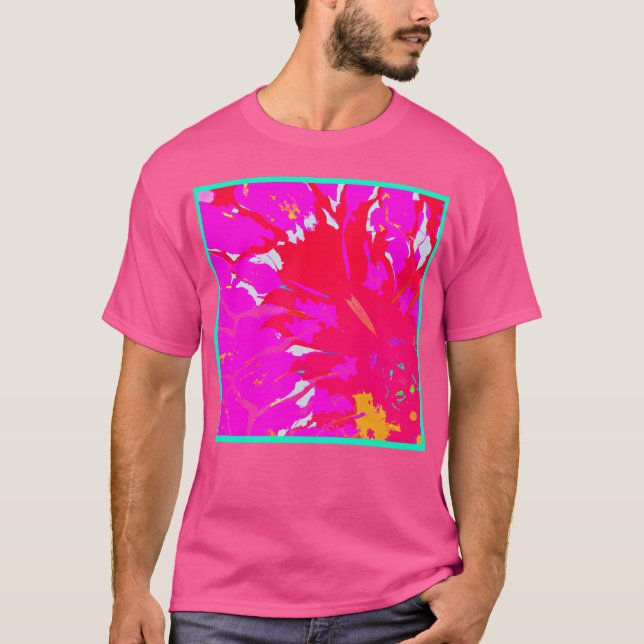 Elegantes rosa Abstraktes Muster T-Shirt (Vorderseite)