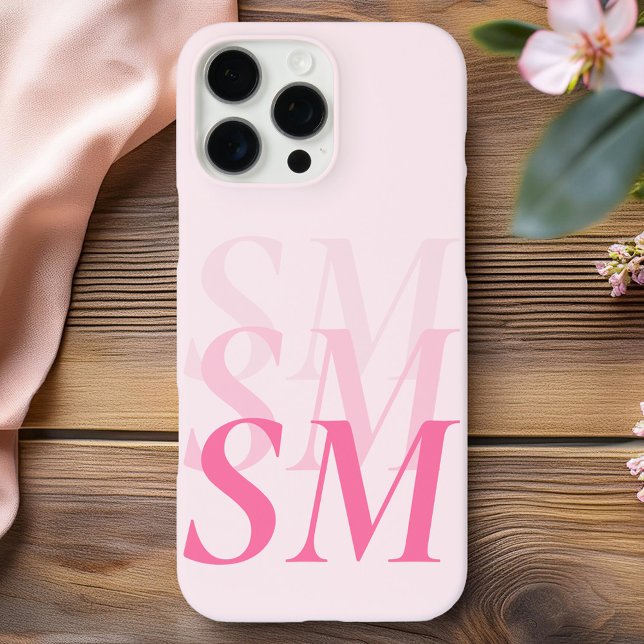 Elegantes rosa Anfangsmonogramm Case-Mate iPhone Hülle (Von Creator hochgeladen)