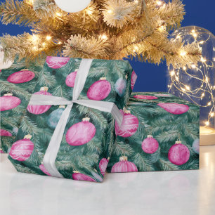 Elegantes, rosa aquamarines Weihnachtsbaumchen Geschenkpapier