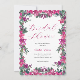 Elegantes, rosa Aquarell Blumenbräunchen Einladung