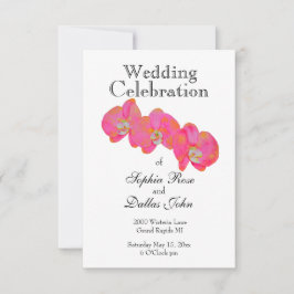 Elegantes rosa Aquarell Orchid Gemälde Einladung