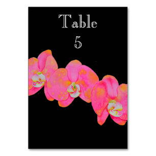 Elegantes rosa Aquarell Orchid Gemälde Tischnummer
