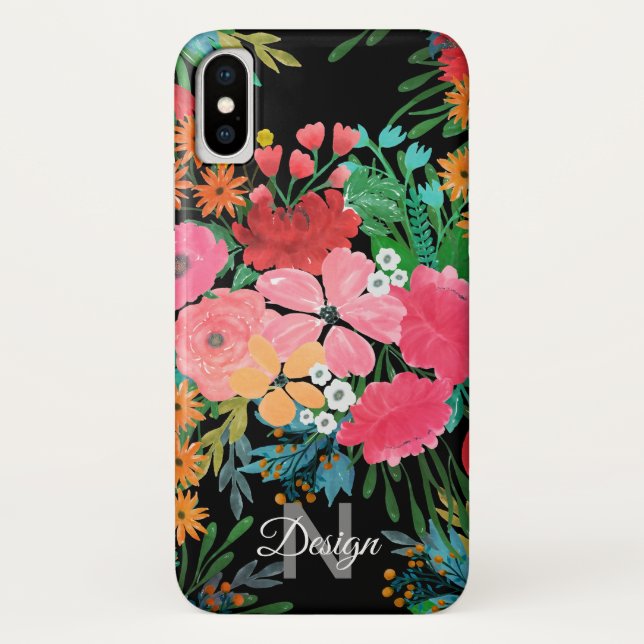 Elegantes rosa Aquarellfarben Blumenmodedesign Case-Mate iPhone Hülle (Rückseite)