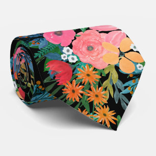 Elegantes rosa Aquarellfarben Blumenmodedesign Krawatte