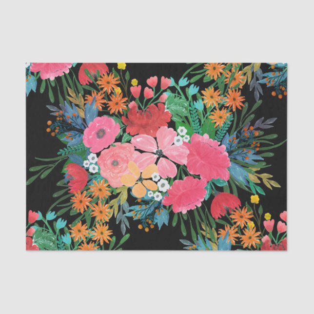 Elegantes rosa Aquarellfarben Blumenmodedesign Seidenpapier (Vorderseite)