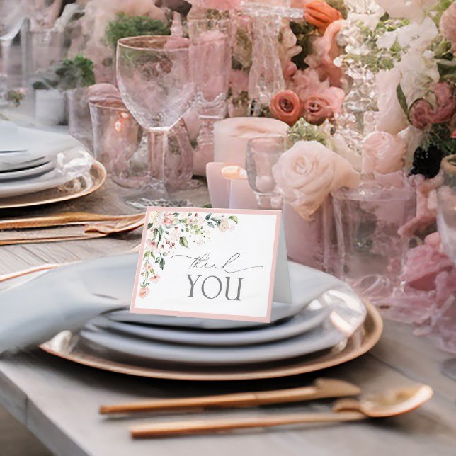 Elegantes rosa Aquarellschrift Dankeskarte (Von Creator hochgeladen)