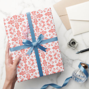 Elegantes rosa Art Deco-Muster Geschenkpapier