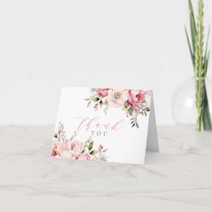 Elegantes, rosa Baby in Bloom Girl Babydusche gekl Dankeskarte