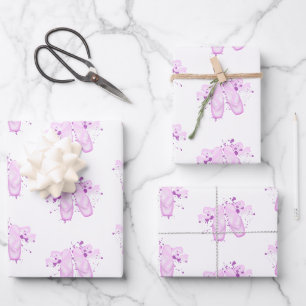 Elegantes rosa Ballett Geburtstag Pointe Schuhe Geschenkpapier Set