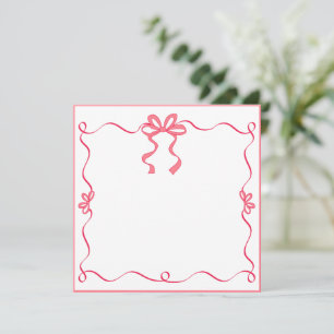 Elegantes rosa Band Ich danke dir, Mädchen Schreib Mitteilungskarte