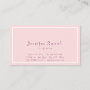 Elegantes Rosa Beruflich Moderne Saubere Schlicht Visitenkarte