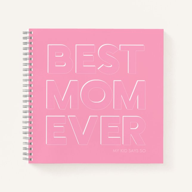 Elegantes Rosa Beste Mutter Aller Zeiten Notizbuch (Vorderseite)