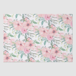 Elegantes Rosa Blätter Aquarellfarben Weiß Seidenpapier