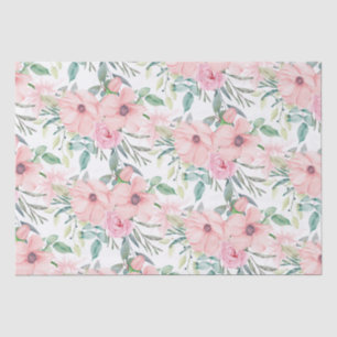 Elegantes Rosa Blätter Aquarellfarben Weiß Seidenpapier