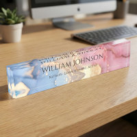 Elegantes Rosa Blau Gold Alcohol-Tinte Benutzerdef