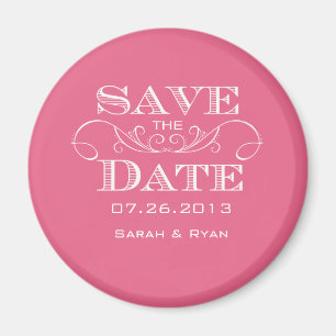 Elegantes Rosa blühen Save the Date Magneten Magnet